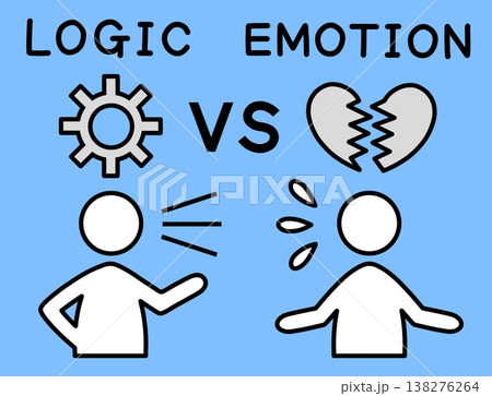 理屈で責めるLOGIC(論理)側と、傷つくEMOTION(感情)側という、ロジカルハラスメントの構図 理屈で責めるLOGIC(論理)側と、傷つくEMOTION(感情)側という、ロジカルハラスメントの構図 138276264
