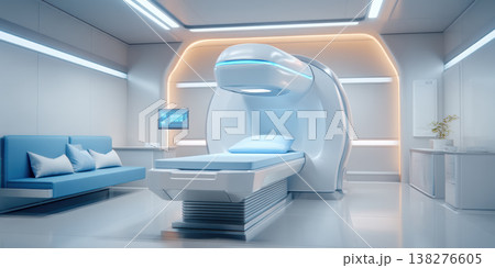 Advanced ai agent powers modern healthcare scanner in calm futuristic lab 138276605