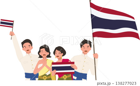 thailand national pride thai community waving flag cultural celebration asian heritage 138277023
