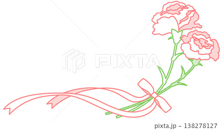 母の日のカーネーション　装飾素材 138278127