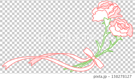 母の日のカーネーション　装飾素材 138278127