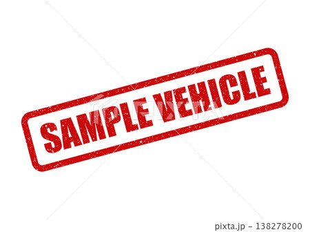 Rectangular grunge rubber stamp indicating a sample vehicle for official identification purposes or testing processes Rectangular grunge rubber stamp indicating a sample vehicle for official identification purposes or testing processes 138278200