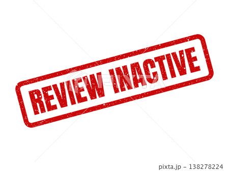 Rectangular grunge stamp showing a process or status for official review is currently designated as inactive 138278224