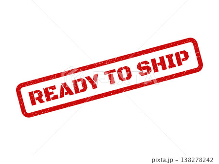 Rectangular red grunge stamp indicating goods are packed and awaiting dispatch for customer delivery 138278242