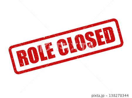 Rectangular text mark conveying ROLE CLOSED status, useful for updating job listings that are no longer active 138278344