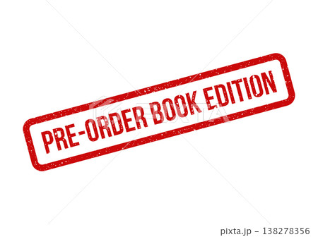 Rectangular textured rubber stamp indicating PRE ORDER BOOK EDITION for special releases and collector items 138278356