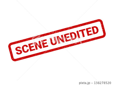 Red distressed rubber stamp with text SCENE UNEDITED suggesting authenticity and original raw content status Red distressed rubber stamp with text SCENE UNEDITED suggesting authenticity and original raw content status 138278520
