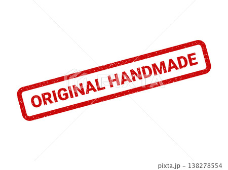 Red grunge effect rectangular stamp with ORIGINAL HANDMADE lettering, indicating authentic handcrafted items 138278554