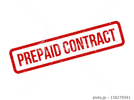 Red grunge effect rubber stamp displaying the phrase prepaid contract for legal documents Red grunge effect rubber stamp displaying the phrase prepaid contract for legal documents 138278561