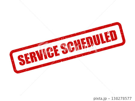 Red grunge effect rubber stamp vector displaying SERVICE SCHEDULED text, perfect for confirming appointments, maintenance, or upcoming operational tasks Red grunge effect rubber stamp vector displaying SERVICE SCHEDULED text, perfect for confirming appointments, maintenance, or upcoming operational tasks 138278577