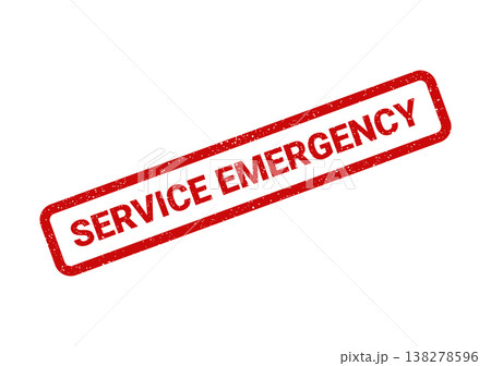 Red grunge effect rubber stamp with Service Emergency text, conveying an urgent need for immediate assistance Red grunge effect rubber stamp with Service Emergency text, conveying an urgent need for immediate assistance 138278596