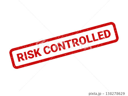 Red grunge effect stamp with RISK CONTROLLED indicating successful management and mitigation strategies implemented Red grunge effect stamp with RISK CONTROLLED indicating successful management and mitigation strategies implemented 138278629
