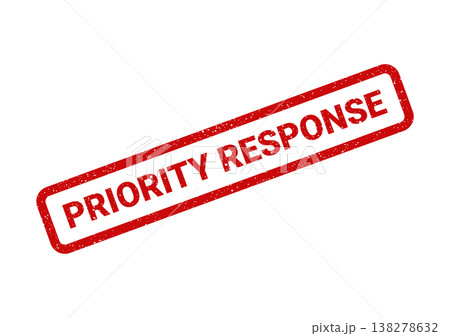 Red grunge priority response rubber stamp indicating immediate action and urgent customer service communication Red grunge priority response rubber stamp indicating immediate action and urgent customer service communication 138278632