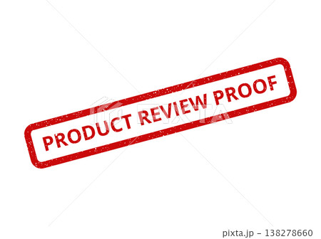 Red grunge rubber stamp displaying Product Review Proof, useful for confirming verified customer feedback 138278660