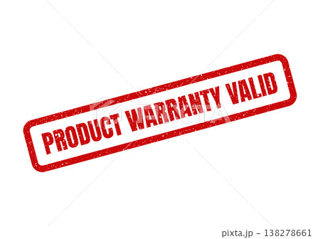 Red grunge rubber stamp displaying PRODUCT WARRANTY VALID, indicating active coverage status Red grunge rubber stamp displaying PRODUCT WARRANTY VALID, indicating active coverage status 138278661