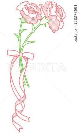 母の日のカーネーション　装飾素材 138278691