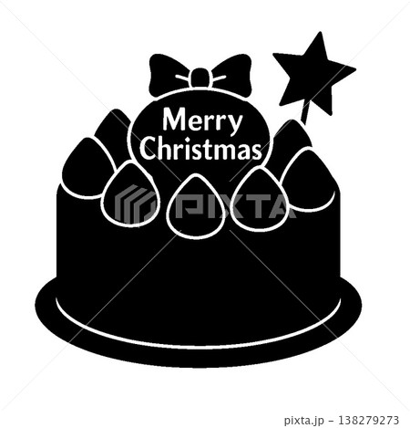 クリスマスケーキのシルエットイラスト 138279273