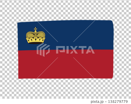Cute Liechtenstein flag icon, hand-drawn style flag illustration. 138279779