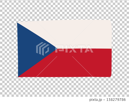 Cute Czech flag icon, hand-drawn style flag illustration Cute Czech flag icon, hand-drawn style flag illustration 138279786