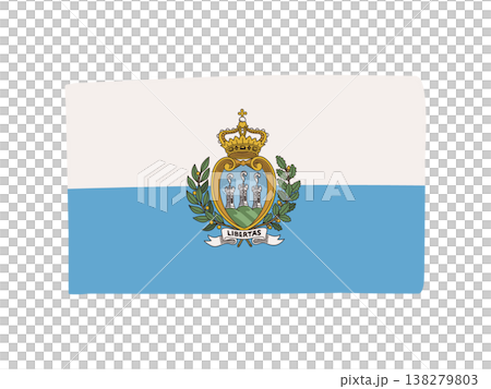Cute San Marino flag icon, hand-drawn style flag illustration Cute San Marino flag icon, hand-drawn style flag illustration 138279803