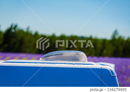 Sunroof, raisable window on roof top of recreational vehicle. Caravan detail Sunroof, raisable window on roof top of recreational vehicle. Caravan detail 138279995