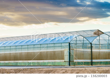 Commercial greenhouses on coast, Spain. Food production Commercial greenhouses on coast, Spain. Food production 138280003