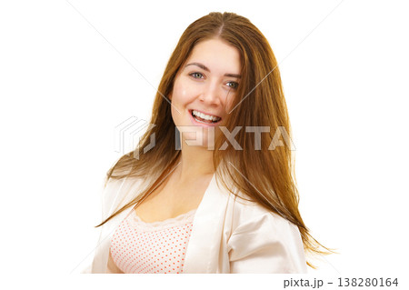 Brunette girl without makeup 138280164