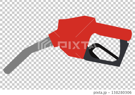 Gasoline refueling nozzle and fuel droplets: Flat energy image illustration 138280306