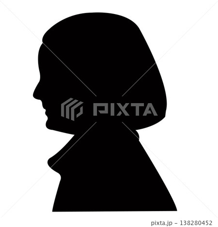 a girl head silhouette vector 138280452