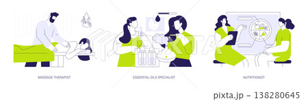 Wellness specialist isolated cartoon vector illustrations se 138280645