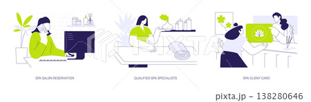 Spa salon business isolated cartoon vector illustrations se 138280646