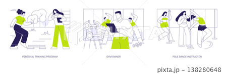 Fitness center isolated cartoon vector illustrations se 138280648