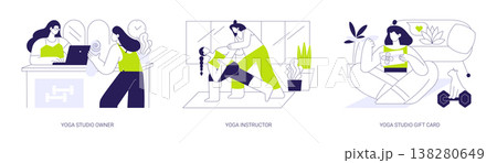 Yoga studio isolated cartoon vector illustrations se 138280649