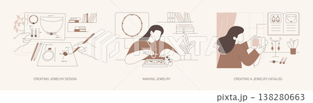 Jewelry designer isolated cartoon vector illustrations se 138280663