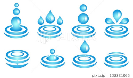 Fresh water drop icons 138281066