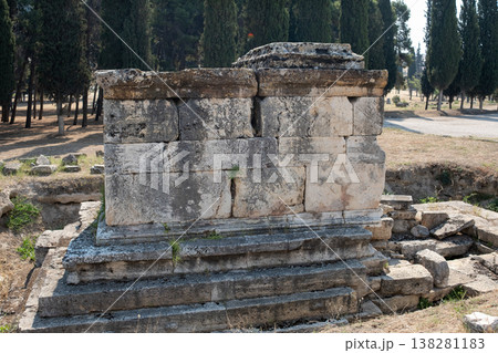 Exploring Ancient Ruins in Pamukkale, Turkey Showcasing Historical Architecture and Natural Beauty During a Sunny Afternoon Exploring Ancient Ruins in Pamukkale, Turkey Showcasing Historical Architecture and Natural Beauty During a Sunny Afternoon 138281183