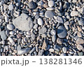 Colorful Pebbles Scattered on a Beach During a Sunny Day in a Coastal Location 138281346