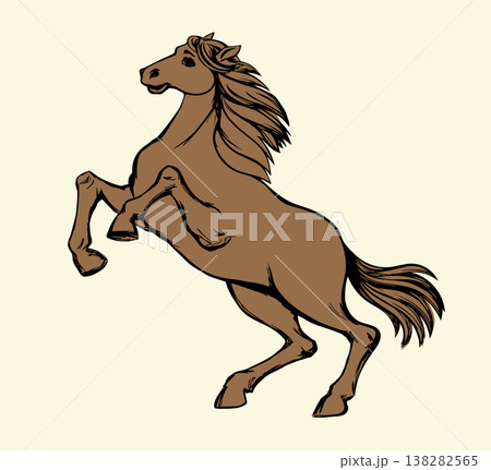 Vector drawing. Man on the horse 138282565