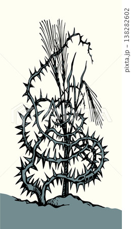 Vector drawing. Wheat in the thorns 138282602