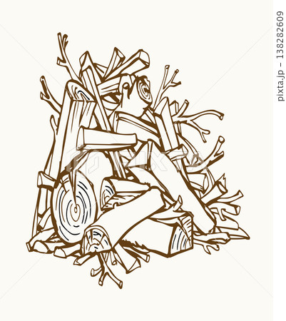 Vector drawing. A bunch of branches. Vector drawing. A bunch of branches. 138282609