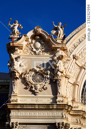 Neo Baroque colonnade in historic spa Marianske Lazne, Czechia, Cheb district, Karlovy Vary region, architectural details, sunny day Neo Baroque colonnade in historic spa Marianske Lazne, Czechia, Cheb district, Karlovy Vary region, architectural details, sunny day 138282994