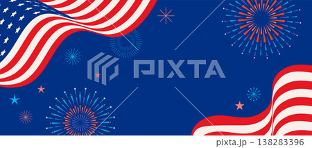 United States of America 250th anniversary celebration poster and banner background. Happy 4th of 138283396