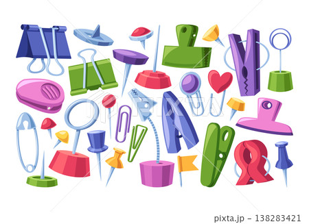 Office Stationery Assortment Clips Pins 138283421