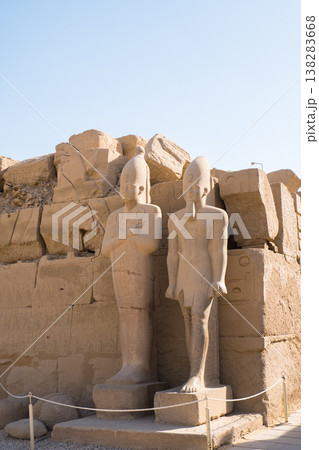 Pharaoh statues at Karnak Temple in Luxor, Egypt. 138283668