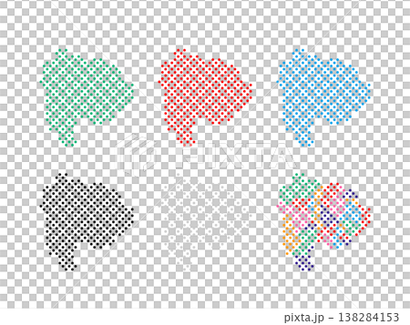 ドット絵の地図_山梨県_丸ドット-04 ドット絵の地図_山梨県_丸ドット-04 138284153