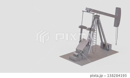 Oil Pump Jack Petroleum Industry Equipment On White Background 3d render. 138284193