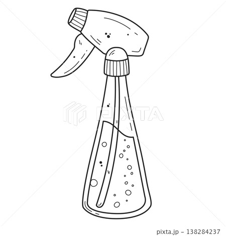 Spray bottle doodle illustration Spray bottle doodle illustration 138284237