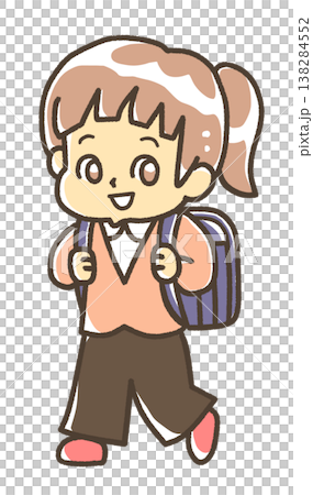 ランドセルを背負った女の子(成長) ランドセルを背負った女の子(成長) 138284552