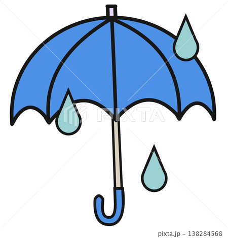 シンプルな雨と傘 138284568