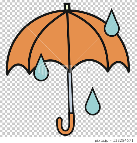 Simple rain and umbrella Simple rain and umbrella 138284571